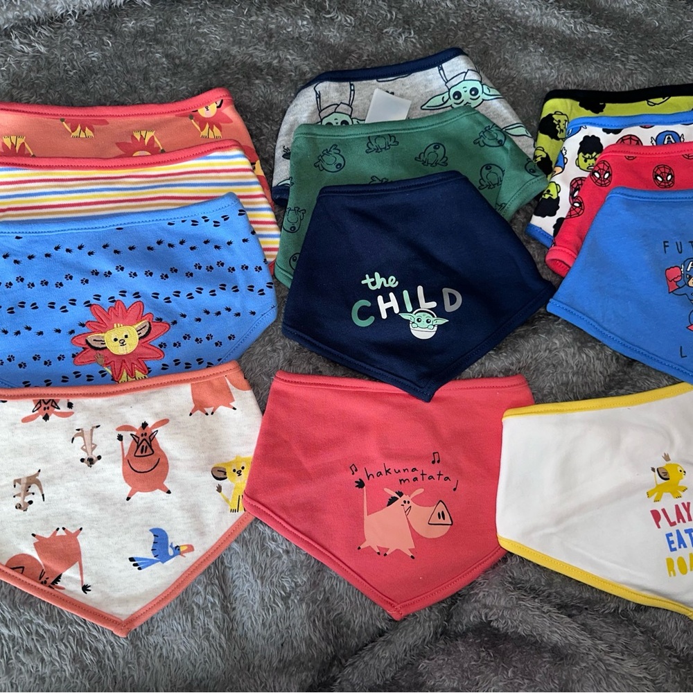 Colorful Kids Bandana Bib Set